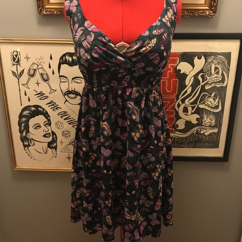 H&M midi butterfly print dress
